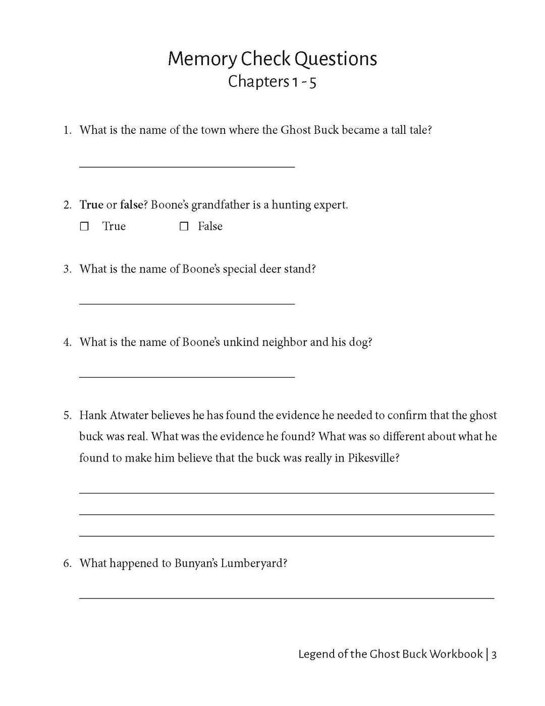 PDF Workbook - Legend of the Ghost Buck