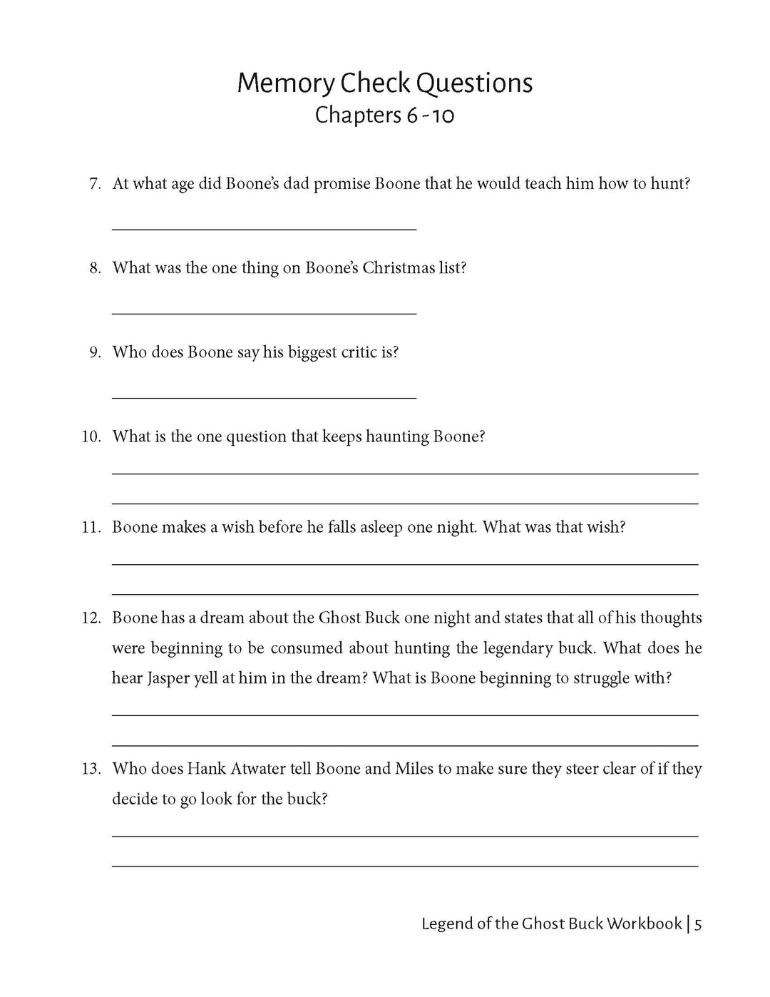 PDF Workbook - Legend of the Ghost Buck